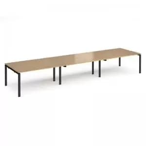 Adapt triple back to back desks 4800mm x 1200mm - Black frame and oak