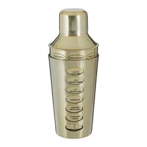 Premier Housewares Recipe Cocktail Shaker - Brass