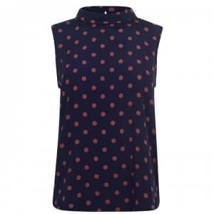 SET Spot Print Blouse - Blue Brown 0568