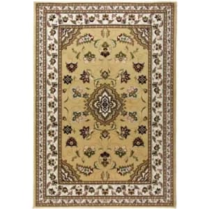 Traditional Oriental Classic Design Quality Sherborne Rug in Beige 60x230cm (2'x7'7'') Runner