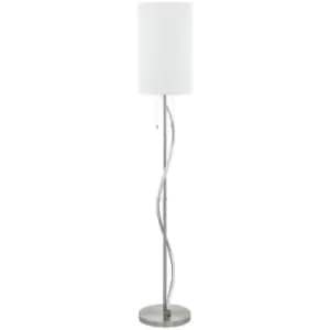 Netlighting Espartal Floor Lamp with Shade Satin Nickel, Aluminium