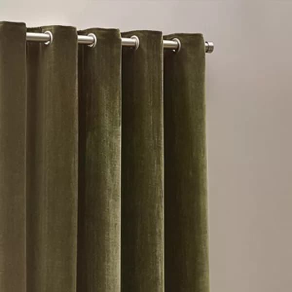 Heavy Chenille Olive Eyelet Curtains Heavy Chenille Marine