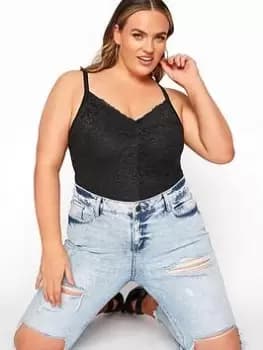 Yours Limited Lace Body - Black, Size 18, Women