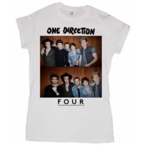 One Direction Four Ladies White T Shirt: Medium