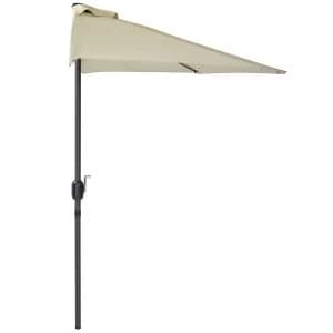 Charles Bentley 2.7m Half Canopy Parasol w/Crank - Beige