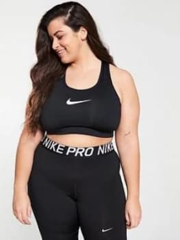 Nike Medium Support Swoosh Bra (Curve) - Black, Size 18-20=1X, Women