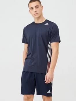 Adidas Training 3 Stripe+ T-Shirt - Ink