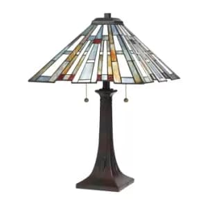 Quoizel Maybeck Tiffany Table Lamp Valiant Bronze