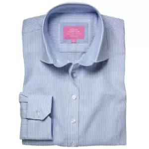 Brook Taverner Womens/Ladies Mirabel Striped Oxford Stretch Shirt (14 UK) (Sky Blue)