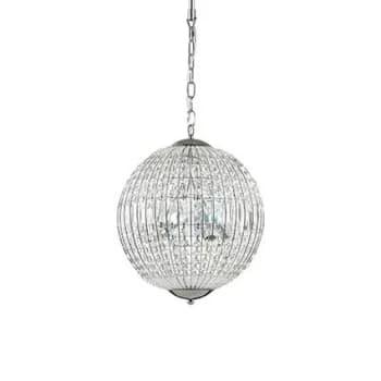 Luxor 6 Light Small Ceiling Pendant Chrome with Crystals, G9