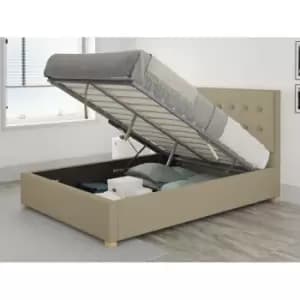 Presley Ottoman Upholstered Bed, Eire Linen, Natural - Ottoman Bed Size Double (135x190)