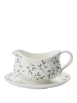 Portmeirion Sophie Conran Mistletoe Sauce Boat & Stand