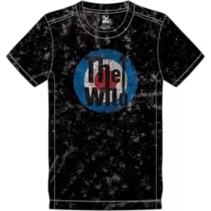 The Who - Target Logo Unisex XX-Large Snow Wash T-Shirt - Black