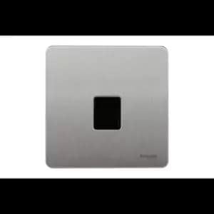 Schneider USFP 1G Telephone Secondary Socket Black Insert Stainless Steel - GU7462BSS