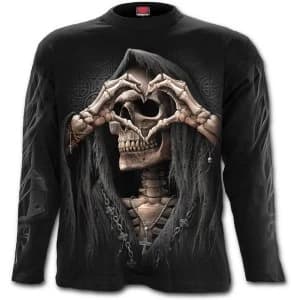 Dark Love Mens Large Long Sleeve T-Shirt - Black