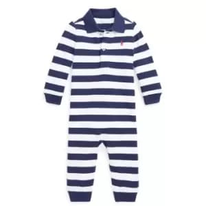Polo Ralph Lauren Cotton Striped Polo Coverall - Blue