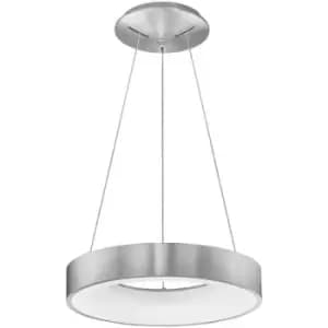 Netlighting Merano Bancroft 38cm Integrated LED Pendant Ceiling Light Brushed Si