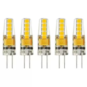 2 Watts G4 LED Bulb Clear Capsule Cool White Non-Dimmable, Pack of 5