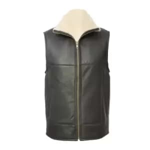 Eastern Counties Leather Mens Harvey Sheepskin Gilet 38" (Dark Brown Nappa)