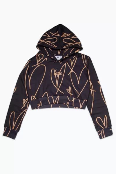 Brown Scribble Heart Hoodie