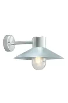 Lund 1 Light Outdoor Fisherman Dome Wall Lantern Light Galvanised IP55 E27