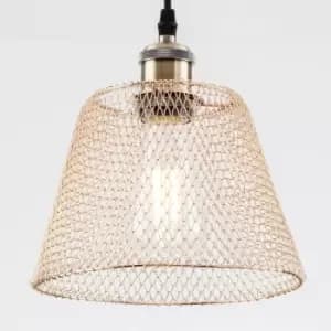 Easy Fit Compact Vintage Metal Lampshade Gold Finish, 3 Different Colours, Ceiling fitting Shade