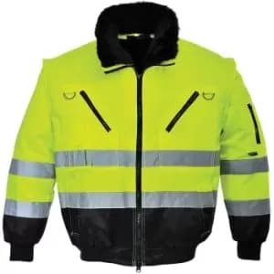 Portwest - PJ50YBRL - sz L Hi-Vis 3-in-1 Pilot Jacket - Yellow/Blue - Yellow/Blue