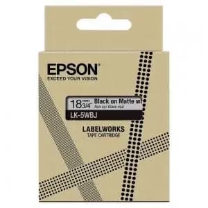 Epson LK-5WBJ Black on Matte White Tape Cartridge 18mm - C53S672063