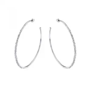 Ladies Karen Millen Crystal Sprinkle Large Hoop Earrings