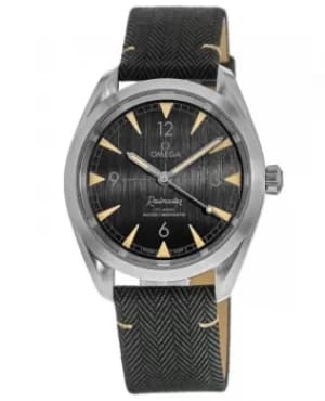 Omega Seamaster Railmaster Master Chronometer Black Dial Grey Fabric Strap Mens Watch 220.12.40.20.01.001 220.12.40.20.01.001