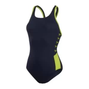 Speedo Bm Logo Muscle back Swimsuit Ladies - Blue