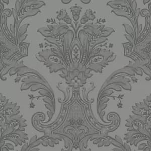 Belgravia Decor Amara Damask Gunmetal Wallpaper