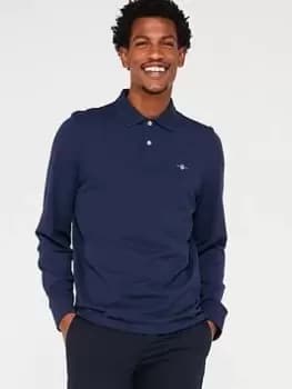 GANT Regular Fit Shield Ls Pique Rugger, Blue Size XL Men