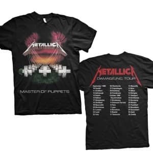 Metallica - Master of Puppets European Tour '86. Mens Medium T-Shirt - Black