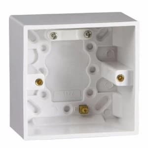KnightsBridge 1 Gang 47mm Single Surface Pattress Box With Earth Terminal