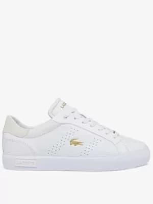 Lacoste Powercourt 2.0 0722 Trainers, White/Gold, Size 3, Women