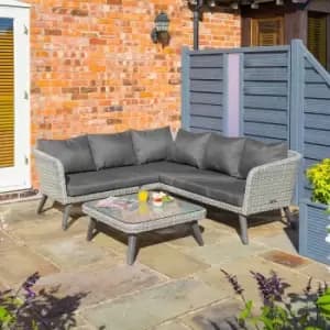 Rowlinson Hanoi Corner Sofa Set with Wooden Legs, Grey