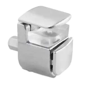 GTV Chrome Shelf Bracket Glass Shelf Support 4-10mm Max Thick Shelves, Pack of 1