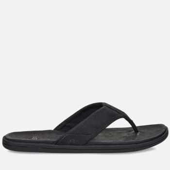 UGG Mens Seaside Leather Flip Flops - Black - UK 10