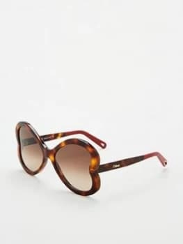 Chloe Heart Sunglasses - Havana