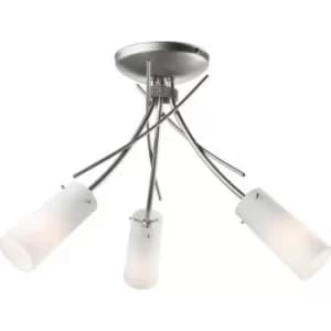 Oshine Multi Arm Semi Flush Ceiling Light Satin, 3x E14