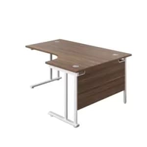 Tc 1600 x 1200 Twin Upright Right Hand Radial Desk Dark Walnut-White