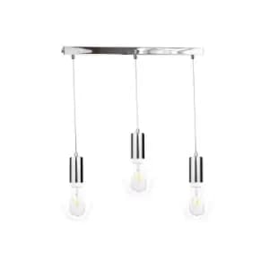 Verre Bar Pendant Ceiling Light Silver, 60cm, 3x E27