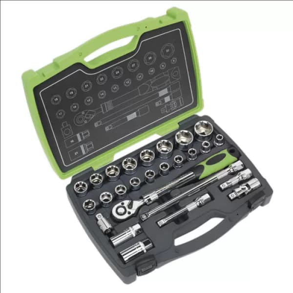 Genuine SEALEY AK7961 Socket Set 26pc 1/2Sq Drive 6pt WallDrive® Metric