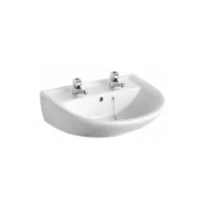 Sandringham 21 Wall Hung Basin 550mm Wide - 2 Tap Hole - Armitage Shanks