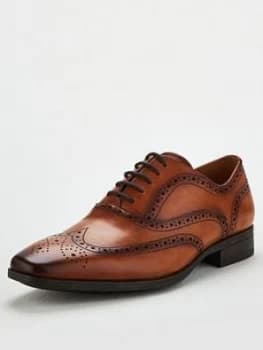Office Macro Lace Up Brogue Shoes - Brown