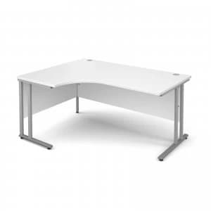 Maestro 25 SL Left Hand Ergonomic Desk 1600mm - Silver Cantilever fram