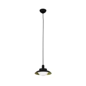 Side 1 Light Dome Ceiling Pendant Black, Gold, G9