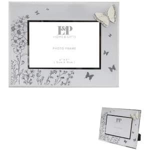 Mirror White Glass Butterfly Frame 4X6 By Lesser & Pavey