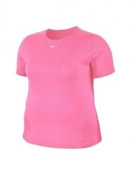 Nike Training Pro Tee (Curve) - Pink , Hyper Pink, Size 18-20=1X, Women